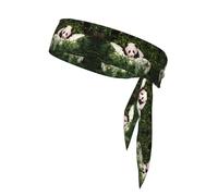 Cute Little Panda Stampa Sport Head Tie Bandane - Comode fasce per il sudore atletiche per corsa, yoga, ciclismo e altro ancora