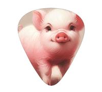 Cute-Little-Piggy - Confezione da 12 plettri per chitarra con 3 spessori e scatola portaoggetti, plettri in ABS per basso elettrico
