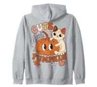 Cute Little Pumpkin Cat Lover Autumn Saying Felpa con Cappuccio
