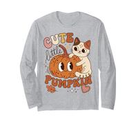 Cute Little Pumpkin Cat Lover Autumn Saying Maglia a Manica
