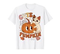Cute Little Pumpkin Cat Lover Autumn Saying Maglietta