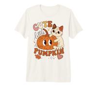 Cute Little Pumpkin Cat Lover Autumn Saying Maglietta Premium
