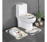 Cute Little Swan Set Di Tappetini Da Bagno 3 Pezzi Lavabile Tappetino Da Bagno Resistente Zerbino Per La Casa Toeletta Doccia