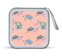 Cute Little Turtles Funny CD Holder DVD Binder Custodia protettiva in plastica rigida con cordino portatile portafoglio organizer per casa auto 40 CD, Stile:, Taglia unica