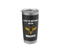 Cute Little wasp Simple Funny life is better with wasps Bicchiere termico in acciaio inox doppia parete