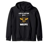 Cute Little Wasp Simple Funny Life is Better with Wasps Felpa con Cappuccio
