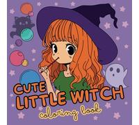 Cute Little Witch: Easy & Cozy Coloring Book for Adults