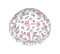 Cute Love Cuffie da a per donna, Cuffia per capelli da a riutilizzabile impermeabile Cuffia da bagno Turbante Cuffia da a per ragazze