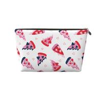 Cute Love Pizza rosa borsa per il trucco, borse cosmetiche da viaggio borsa da toilette borsa per il trucco per le donne, borsa per il trucco in pelle, borsa per il trucco carina, Oro, One Size
