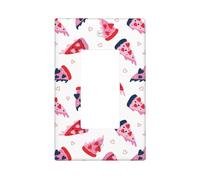 Cute Love Pizza rosa Wall Plate Covers, 1- Gang Wall Plates Standard Size 11,2 x 6,9 cm, Decorative Light Switch Cover Placca di Coperture, Policarbonato Termoplastico