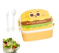 Cute Lunch Box - Leakproof Multi-Compartment For Smmooth Meal Prep, Microwaveable Divided Design With Cutlery, 800ml Capacity 200g Weight, PP Qualiity Polymer Durrable Build - For School & Office