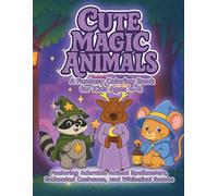 Cute Magic Animals: A Fantasy Coloring Book for Kids Ages 4-8 Featuring Adorable Animal Spellcasters, Enchanted Costumes, and Whimsical Scenes