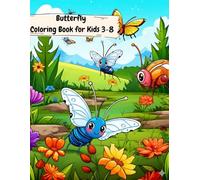 Cute & Magical Butterflies Coloring Book: 80 Fun & Relaxing Butterfly Coloring Pages for Kids Ages 3-8 Kids & Elders
