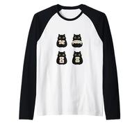 Cute Mahjong Cat Graphics for Cat Lovers Mahjong Players Maglia con Maniche Raglan