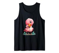 Cute Mama Baby Flamingo Uccelli Rosa Canotta