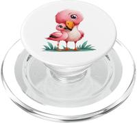 Cute Mama Baby Flamingo Uccelli Rosa PopSockets PopGrip per MagSafe