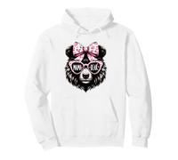 Cute Mama Bear con Occhiali da Sole leopardati Rosa e Fiocco per Le Mamme Felpa con Cappuccio
