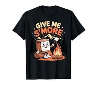 Cute Marshmallow by Campfire Give Me S’More Camping Fun Maglietta