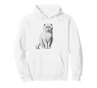 Cute Mens Womens Retro Vintage Art Scottish Fold Lover Felpa con Cappuccio