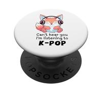 Cute Merch Fox non riesce a sentirti, sto ascoltando Kpop PopSockets PopGrip Adesivo