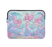 Cute Mermaid Rosa Stampato Laptop Sleeve | Custodia per laptop resistente ai graffi con fodera in morbido velluto e un controllo di misura per tutto il dispositivo