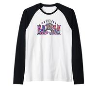 Cute Messy Bun Graphic Purple Leopard Mama for Blue Boy Mom Maglia con Maniche Raglan