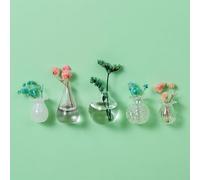 Cute Mini Ceramic Vase Magnets,Cute Bud Vases Magnetic,Funny Small Plant Magnets,Small 3d Plant Vase For Refrigerator, Decoration Kitchen Locker Office (5pcs-A, style1)