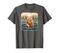 Cute Mom Bear Cub Grizzly Bears Wildlife Mountains Animal Maglietta