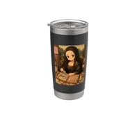 Cute Mona Lisa Scrapbooking Lover Gift Bicchiere termico in acciaio inox doppia parete