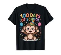 Cute Monkey 100 Days School Classroom Fun Kids Maglietta