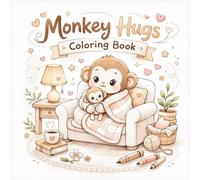 Cute Monkey Coloring Book: Adorable Kawaii Animals: Easy, Relaxing Animal Scenes for Adults, Teens & Kids