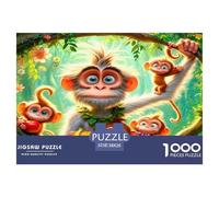 Cute Monkey Jigsaw Puzzle,1000 Pezzi Classici, Per Adulti E Bambini A Partire Da 12 Anni Giochi Del Cervello Perfetto Per Appassionati Di Esperti - Regalo Per Amore E Amico 38x26cm/1000pcs