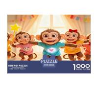 Cute Monkey Jigsaw Puzzle,1000 Pezzi Classici, Per Adulti E Bambini A Partire Da 12 Anni Giochi Educativi Giocattoli Perfetto Per Appassionati Di Esperti - Decorazione Della Casa 38x26cm/1000pcs