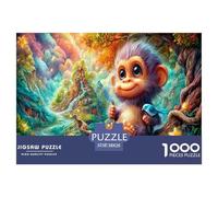 Cute Monkey Jigsaw Puzzle,1000 Pezzi Classici, Per Adulti E Bambini Da 14 Anni E Più Giochi Del Cervello Sfida Impossibile - Regalo Per Amore E Amico 38x26cm/1000pcs