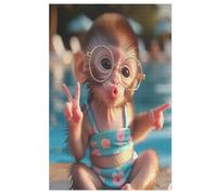 Cute Monkey Jigsaw Puzzle 1000 Pezzi Per Adulti Gioco Jigsaw Toys Adolescenti Puzzles Gifts Decorazione Murale 78×53cm