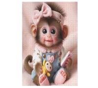 Cute Monkey Puzzle Per Adulti 1000 Pezzi Difficile Puzzles in Legno Impegnativo Gioco Preciso A Incastro Gioco Educativo Sfida Giocattolo 78×53cm