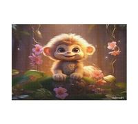 Cute Monkey Puzzle Per Adulti 1000 Pezzi Difficile Puzzles in Legno Impegnativo Gioco Preciso A Incastro Gioco Educativo Sfida Giocattolo （75×50cm）