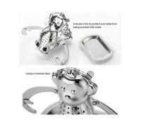 Cute Monkey Stainless Steel Tea Strainer Loose Leaf Tea Infuser Ball Strainer Filter Diffuser Herbal Spices for Home Kitchen Office Easy To Use Hs Chu