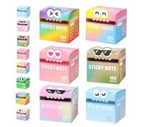 Cute Monster Pattern Sticky Note, 105pcs/Box Funny Pastel Animal It Notes, Self Adhesive Cartoon Notes Memo Pads, Notepads Stationery, Small to Do List, Office School Tab Supplies (6*K)
