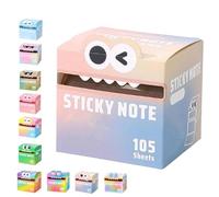 Cute Monster Pattern Sticky Note, 105pcs/Box Funny Pastel Animal It Notes, Self Adhesive Cartoon Notes Memo Pads, Notepads Stationery, Small to Do List, Office School Tab Supplies (I)