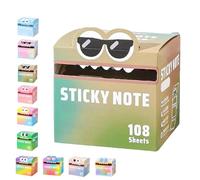 Cute Monster Pattern Sticky Note, 105pcs/Box Funny Pastel Animal It Notes, Self Adhesive Cartoon Notes Memo Pads, Notepads Stationery, Small to Do List, Office School Tab Supplies (D)