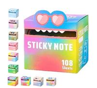 Cute Monster Pattern Sticky Note, 105pcs/Box Funny Pastel Animal It Notes, Self Adhesive Cartoon Notes Memo Pads, Notepads Stationery, Small to Do List, Office School Tab Supplies (J)