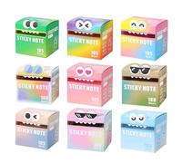 Cute Monster Pattern Sticky Note, 105pcs/Box Funny Pastel Animal It Notes, Self Adhesive Cartoon Notes Memo Pads, Notepads Stationery, Small to Do List, Office School Tab Supplies (10*Mix)