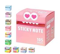 Cute Monster Pattern Sticky Note, 105pcs/Box Funny Pastel Animal It Notes, Self Adhesive Cartoon Notes Memo Pads, Notepads Stationery, Small to Do List, Office School Tab Supplies (E)