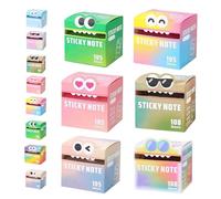 Cute Monster Pattern Sticky Note, 105pcs/Box Funny Pastel Animal It Notes, Self Adhesive Cartoon Notes Memo Pads, Notepads Stationery, Small to Do List, Office School Tab Supplies (6*L)