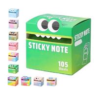 Cute Monster Pattern Sticky Note, 105pcs/Box Funny Pastel Animal It Notes, Self Adhesive Cartoon Notes Memo Pads, Notepads Stationery, Small to Do List, Office School Tab Supplies (G)
