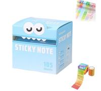 Cute Monster Pattern Sticky Note,105pcs/Box Funny Pastel Animal Notes,Creative Multi Purpose Self Adhesive Cartoon Sticky Note,Back To School Gift for Teachers & Students (Z)