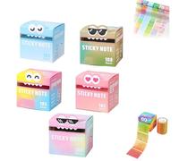 Cute Monster Pattern Sticky Note,105pcs/Box Funny Pastel Animal Notes,Creative Multi Purpose Self Adhesive Cartoon Sticky Note,Back To School Gift for Teachers & Students (5 color-B)