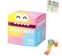 Cute Monster Pattern Sticky Note,105pcs/Box Funny Pastel Animal Notes,Creative Multi Purpose Self Adhesive Cartoon Sticky Note,Back To School Gift for Teachers & Students (K)