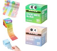 Cute Monster Pattern Sticky Note,105pcs/Box,Self Adhesive Cartoon Notes,Fun Pastel Pull-Out Memo Pads,Notepads Stationery,Small to Do List Notes,Office School Tab Supplies (A)